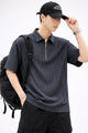 Turbo Quarter-Zip Neckline Style Polo T-Shirt In Dark Navy