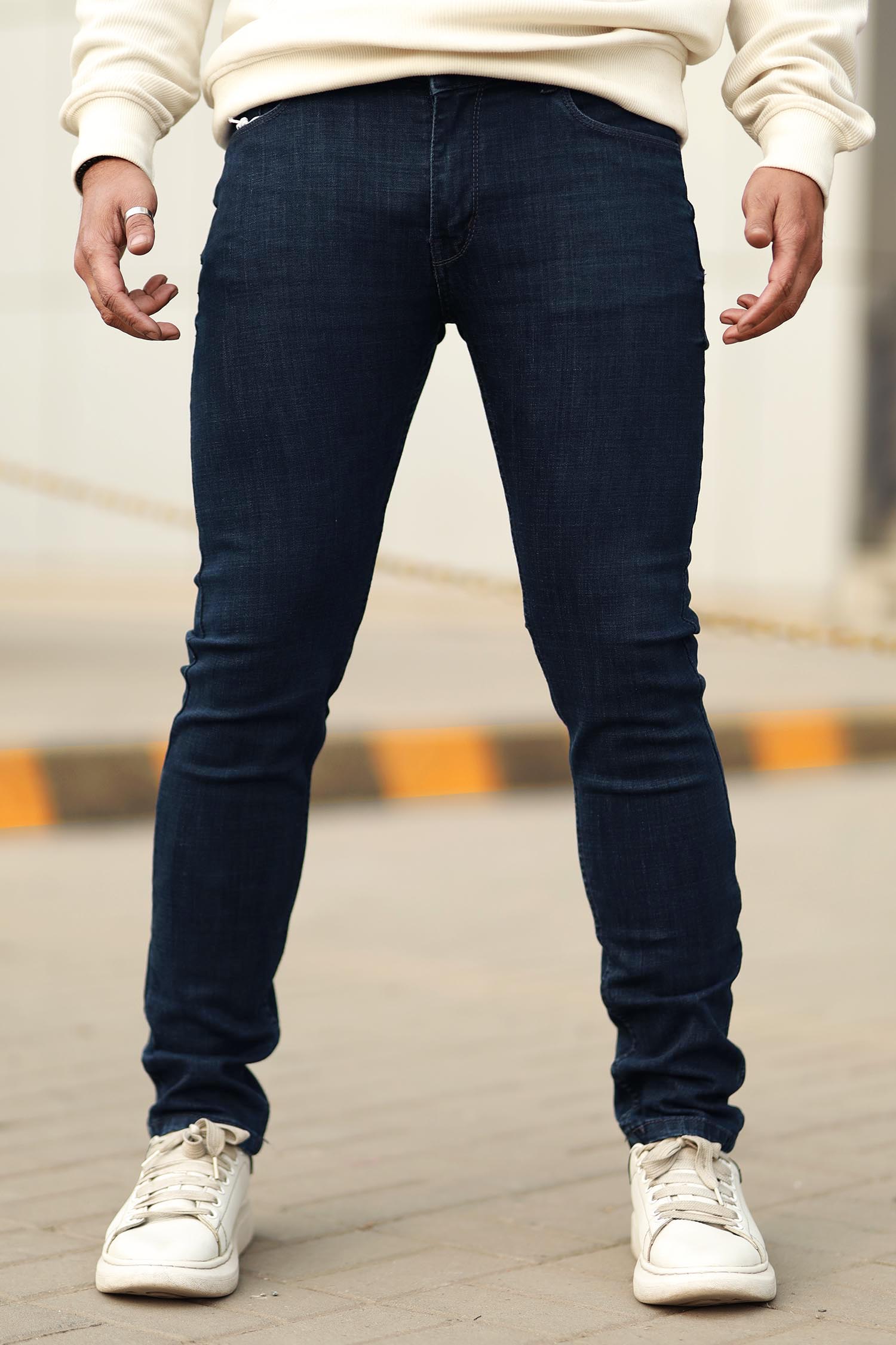 Turbo Slim Fit Jeans In Dark Navy