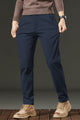 Turbo Urban Era Executive Slim Fit Cotton Pant In Dark Navy