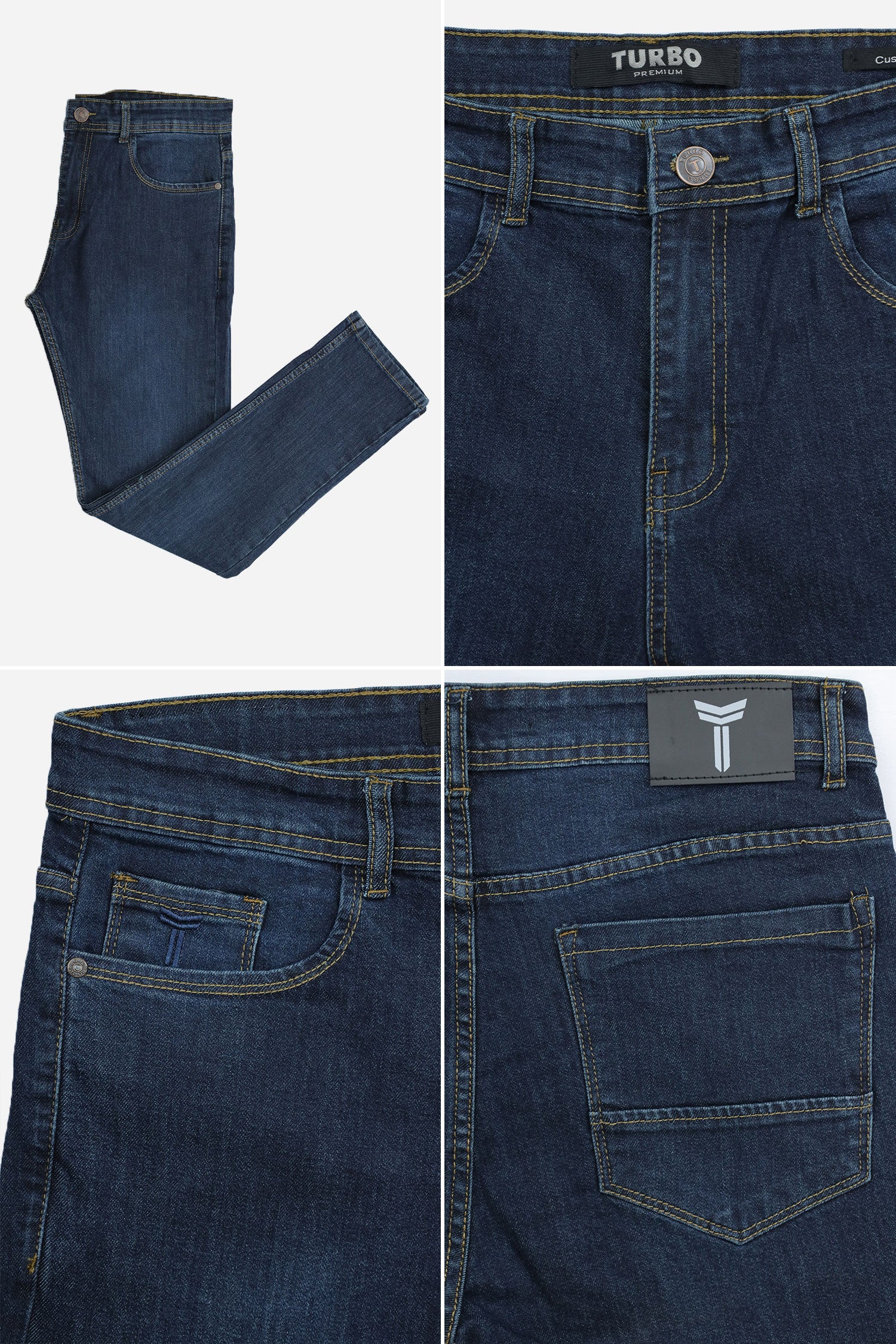 Turbo Kinetic-Move Tech Slim Jeans In Dark Navy