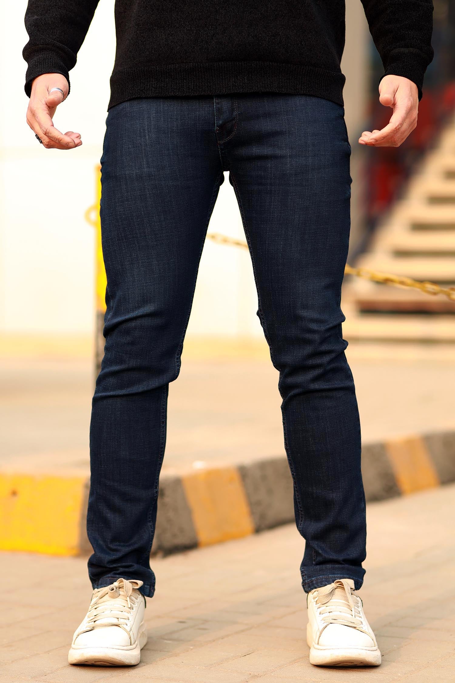 Turbo Light Faded Slim Fit Jeans In Dark Navy