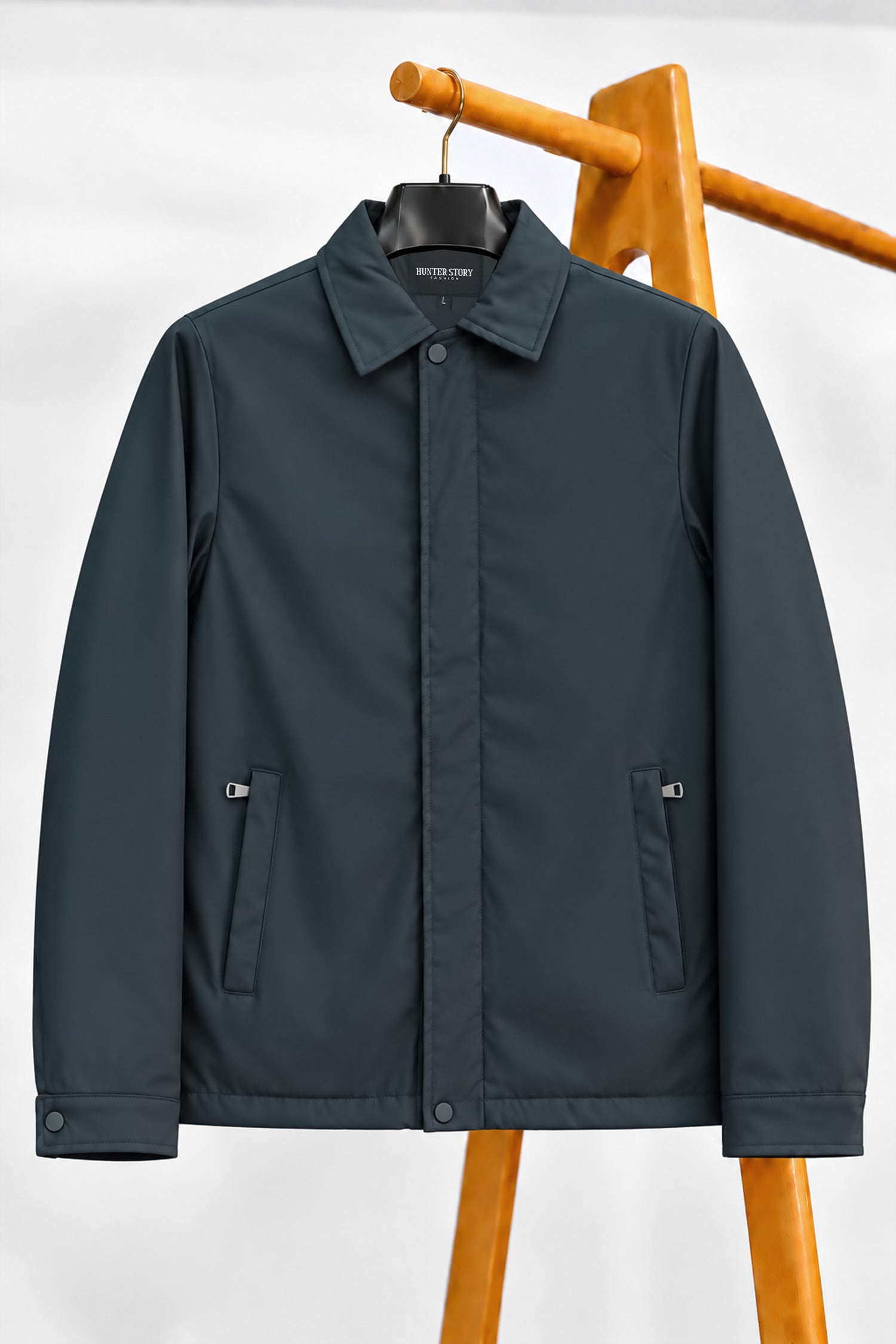 Turbo Lightweight Wind-Breaker Imported Leather Jacket In Dark Navy