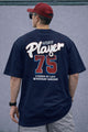 Turbo Varsity Player 75 Men's Graphic Tee In Dark Navy