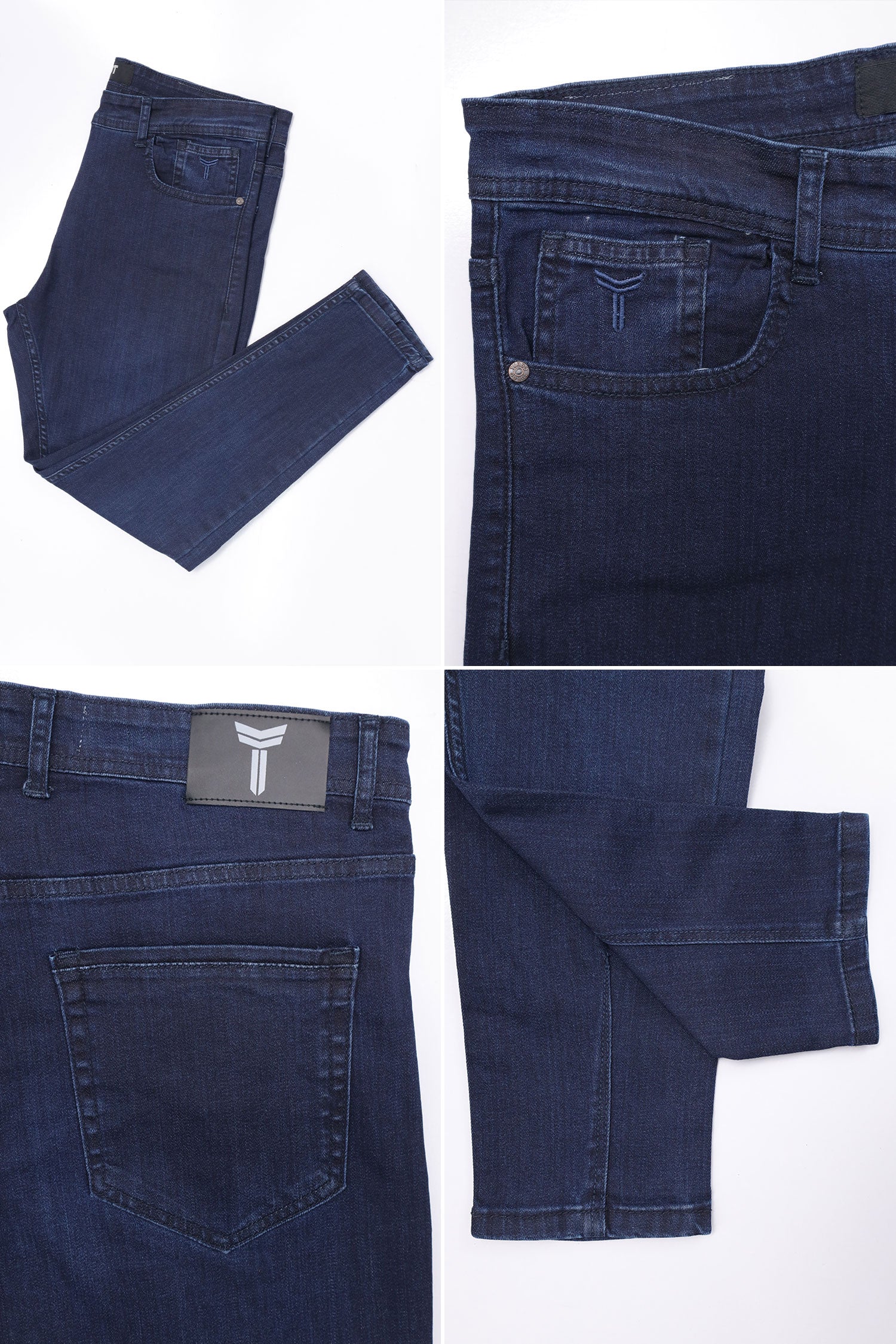 Turbo 'Apex-Strech' Flexible Ankle-Fit Jeans In Dark Navy