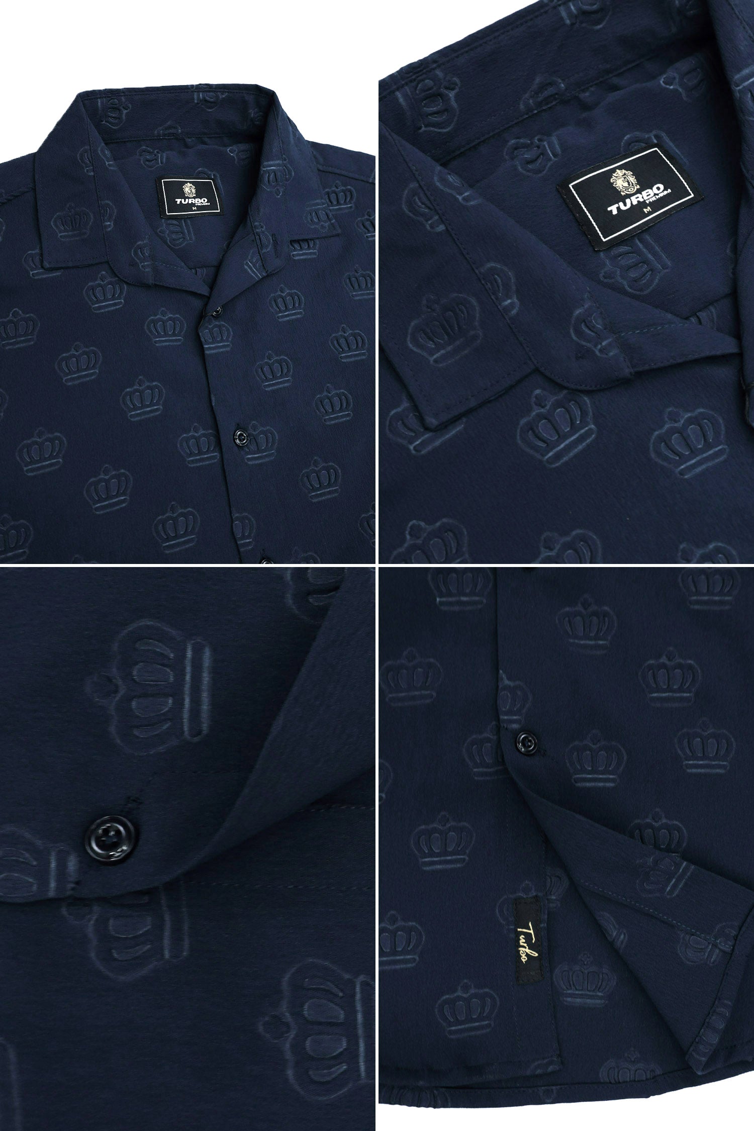 Embossed Crown All Over Casual Shirt