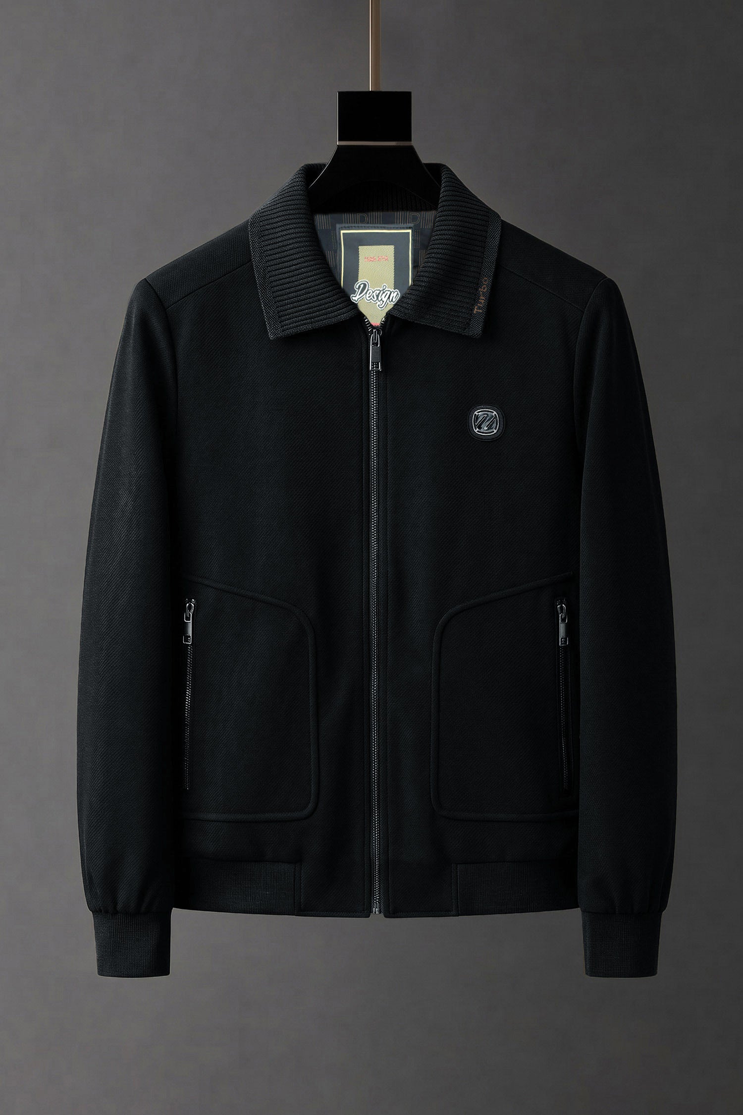 Zipped Blouson Imp Men's Wool Jacket In Dark Navy