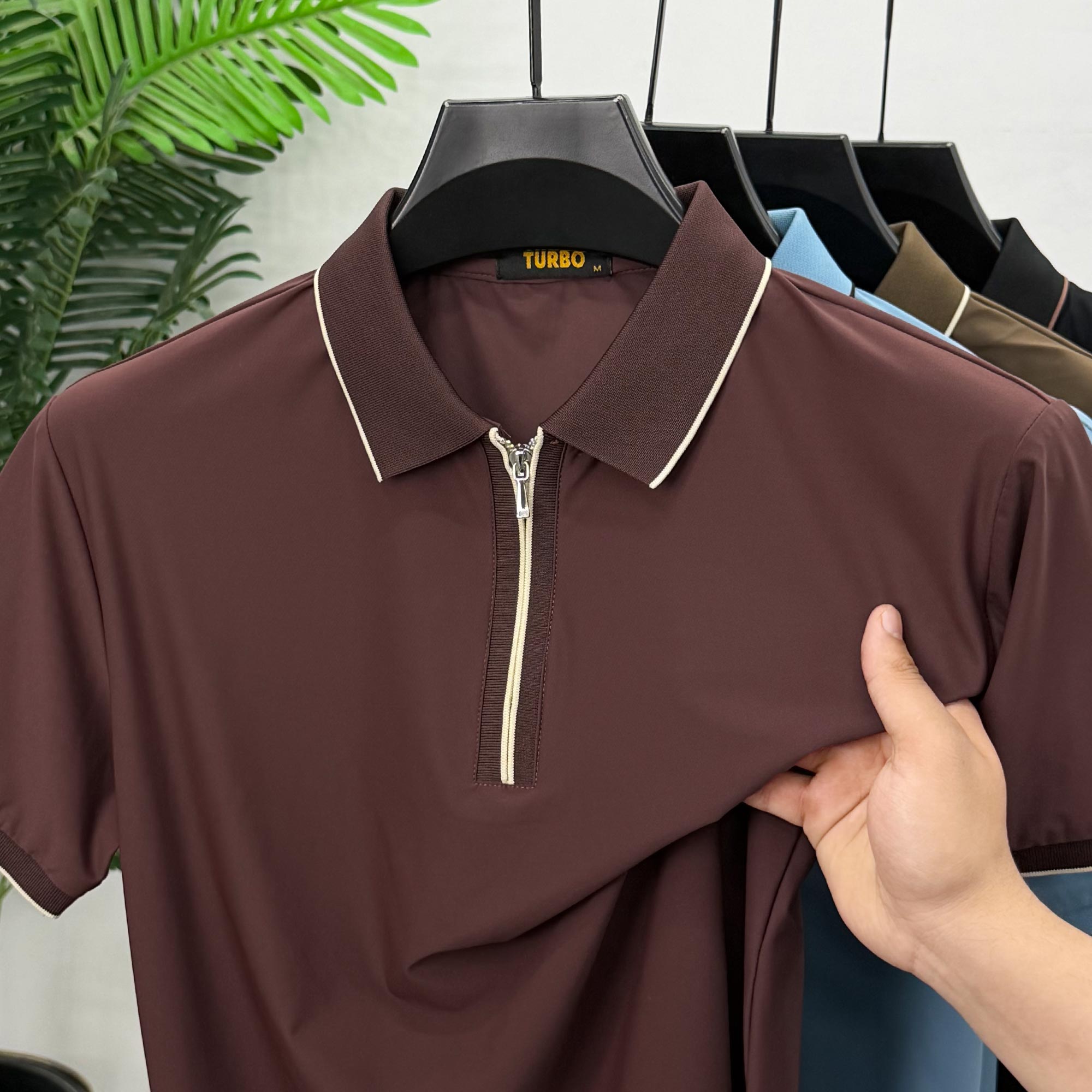 Men's Elevated Style Silk Polo T-Shirt