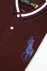 Rph Luren Classic Signature Rider Men's Polo Shirt In Dark Maroon
