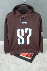 Turbo 87 Universe Aplic Fleece Hoodie In Dark Maroon