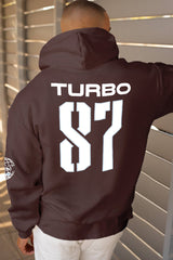 Turbo 87 Universe Aplic Fleece Hoodie In Dark Maroon