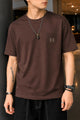 Men's Patch Pocket Design Tee Shirt In Dark Maroon