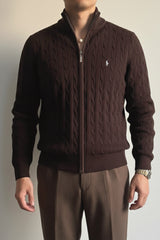 Turbo Cable Knit Imported Men's Sweater