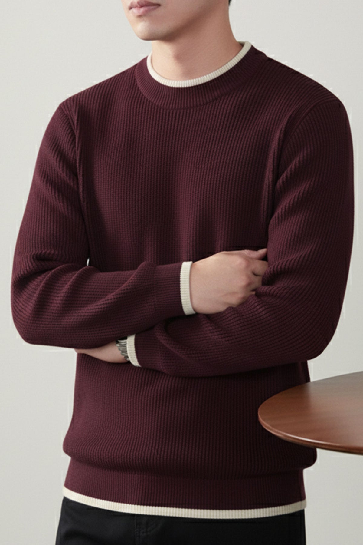 Turbo Ribbed RoundNeck Imported Men's Sweater