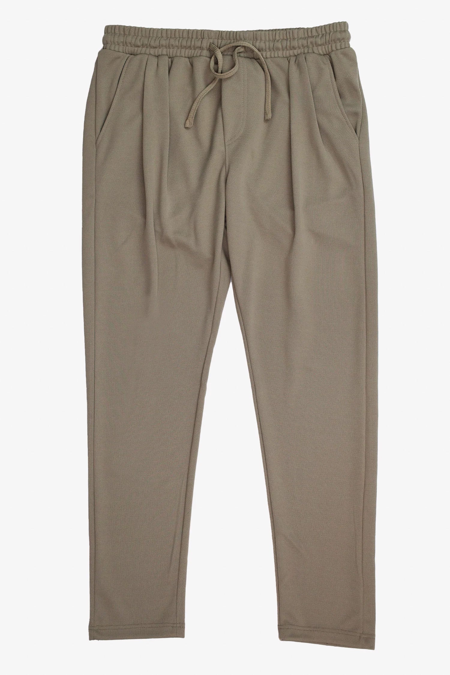 Turbo Elastic Classic Pleated Slimfit Trouser In Dorian Grey
