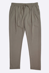 Turbo Elastic Classic Pleated Slimfit Trouser In Dorian Grey