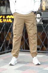 Turbo Front Pocket Style Imp Cotton Cargo Trouser In Camel