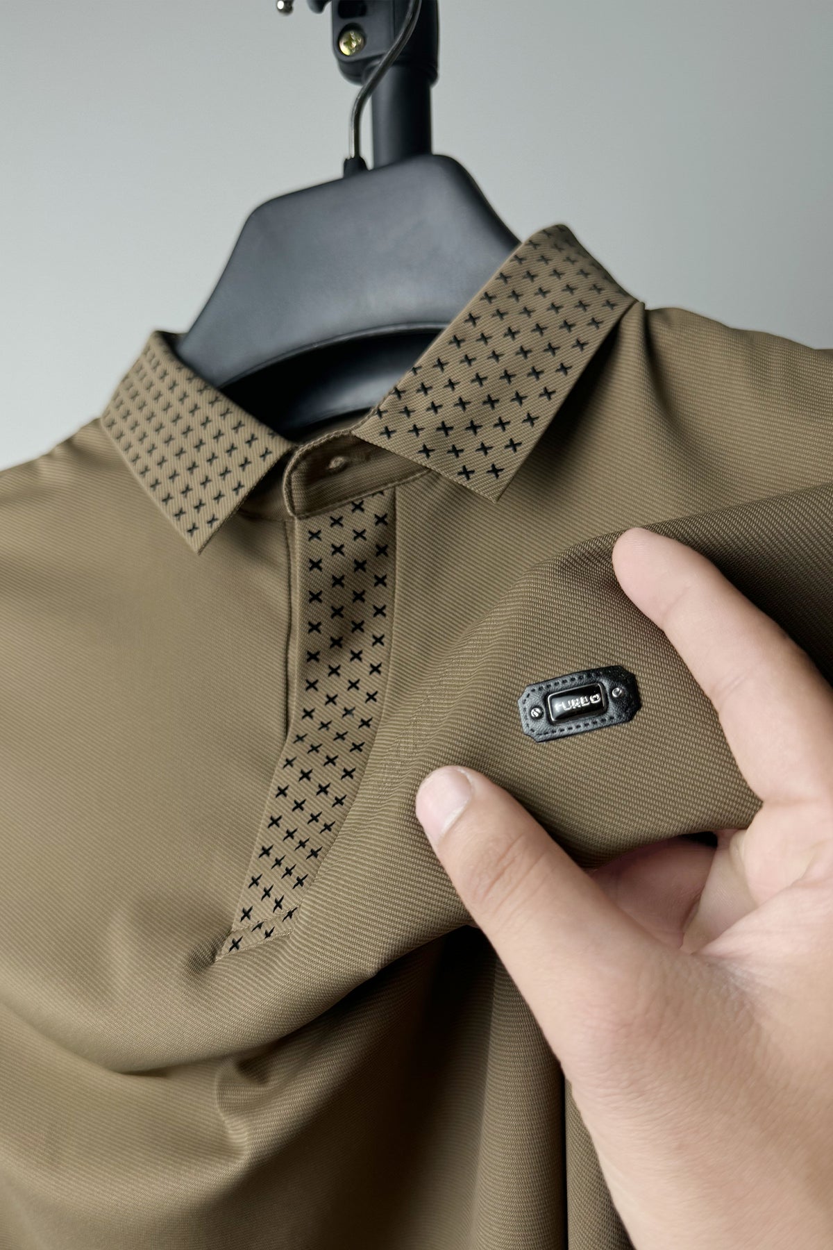 Turbo Button Down Style Men's Polo Shirt In Dark Skin