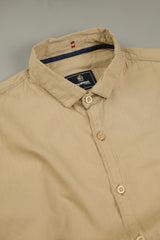 Turbo Organic MonoChromatic Long Sleeve Cotton Casual Shirt in Dark Skin