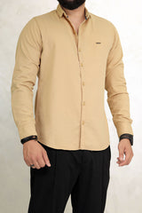 Turbo Organic MonoChromatic Long Sleeve Cotton Casual Shirt