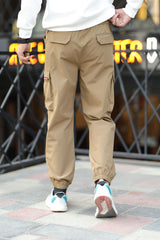 Turbo Front Pocket Style Imp Cotton Cargo Trouser In Camel