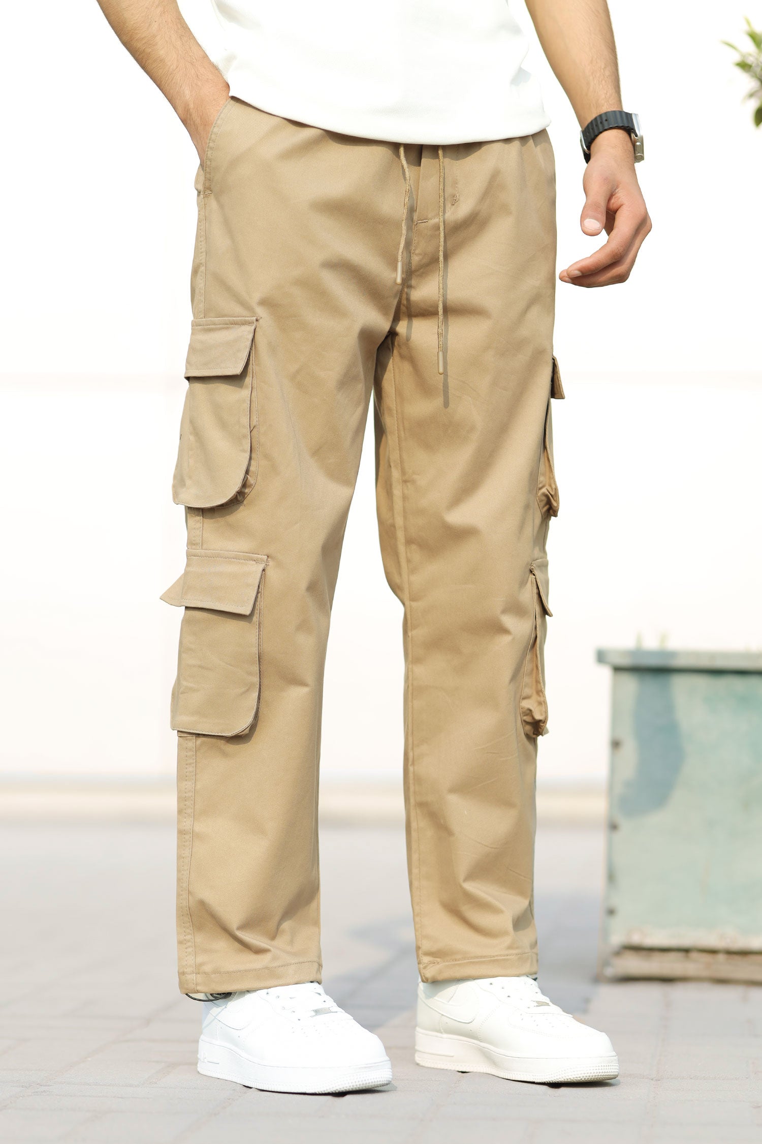 Turbo 8 Pockets Imp Cotton Blend Cargo Trouser In Dark Skin