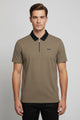 Turbo Fashion Transmission Zip Collar Men's Polo Shirt In Dark Skin