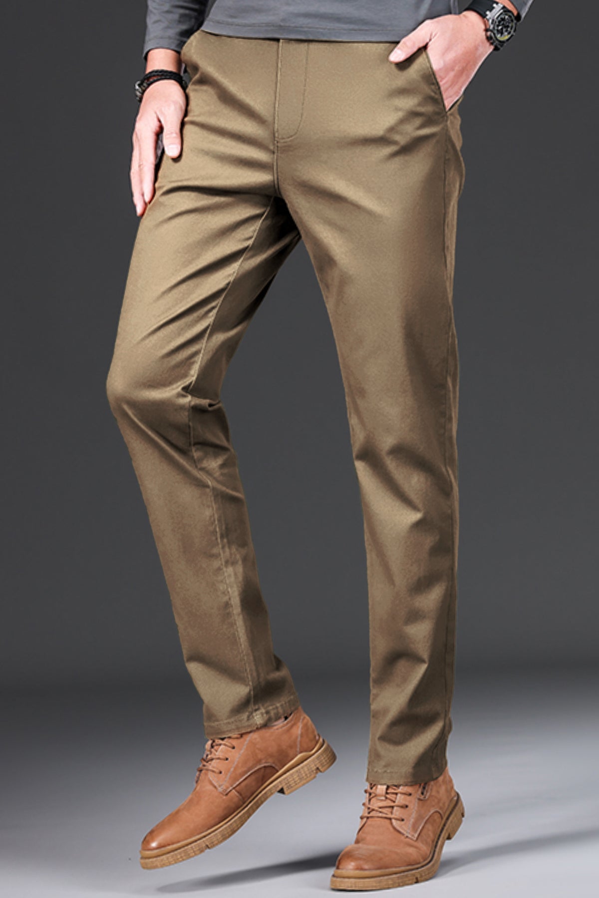 Fashion Trend Slim Fit Premium Cotton Pant In Dark Skin