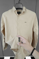 Turbo Organic MonoChromatic Long Sleeve Cotton Casual Shirt