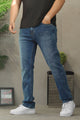Turbo Slim-Fit Pattern Denim Jeans In Dirty Blue
