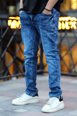 Faded Thankful Slim Fit Turbo Jeans In Dirty Blue