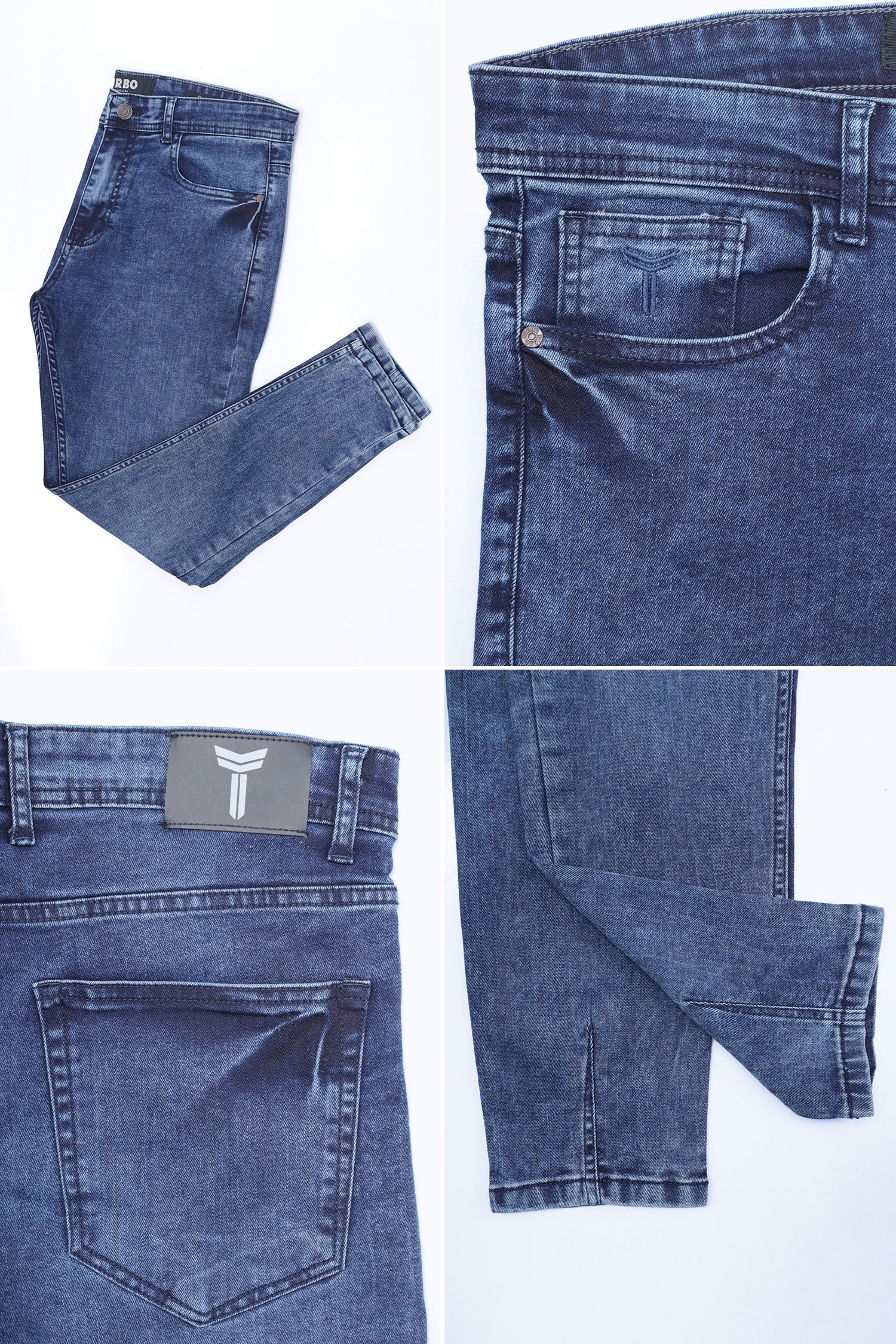 Turbo Refined Edge Ankle-Fit Jeans In Dirty Blue