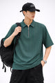 Turbo Quarter-Zip Neckline Style Polo T-Shirt In Dark Zink