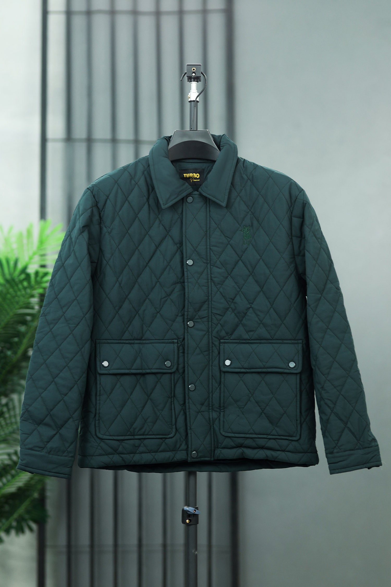 Turbo Thread Motive Quilted Puffer Jacket In Dark Zink – Turbo Brands ...