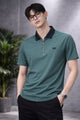 Turbo Quarter Zipper Design Polo Men's T-Shirt