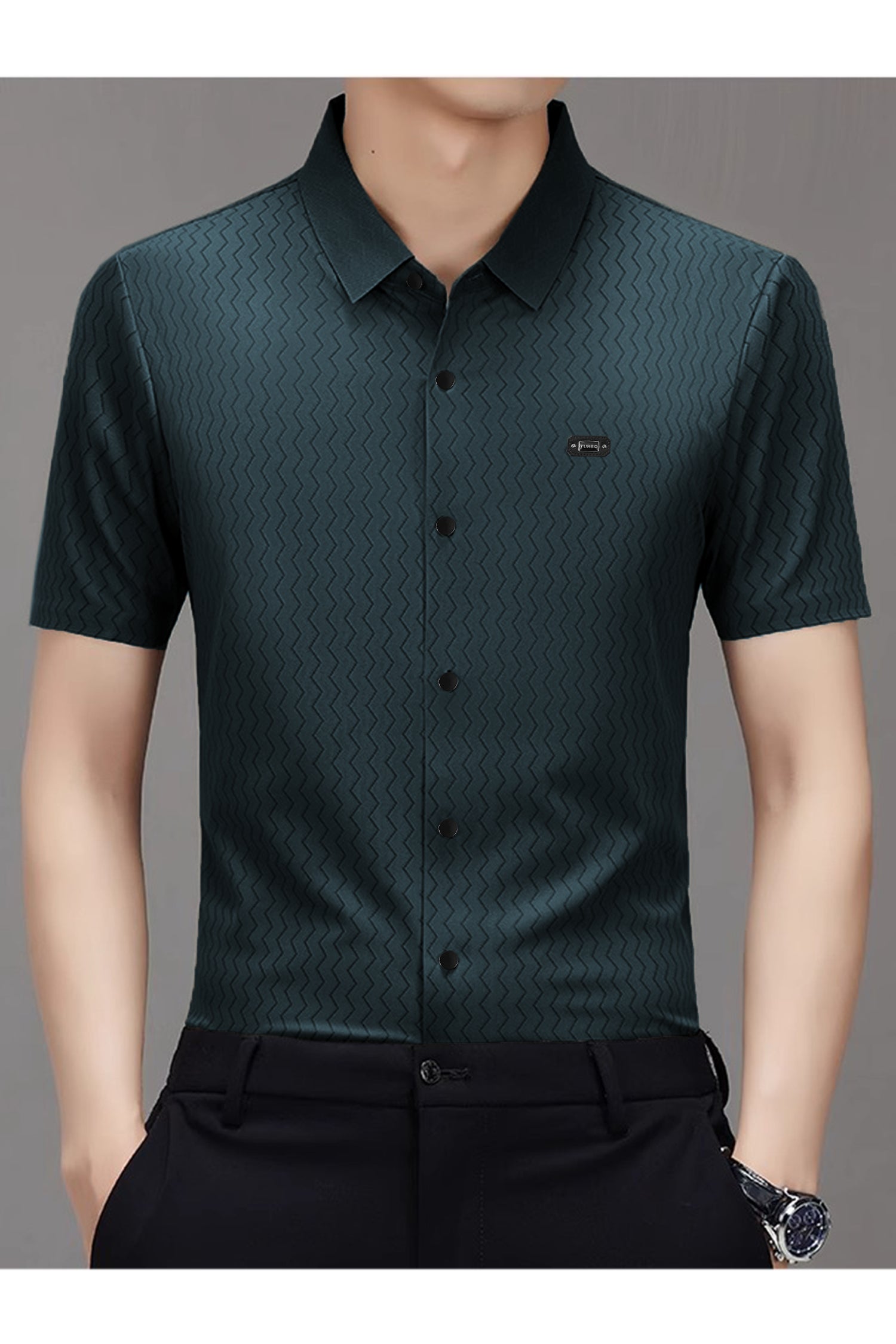 Turbo Friendly Touch Lining Pattern Casual Shirt