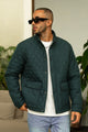 Turbo Placket Pockets Quilted Puffer Jacket In Dark Zink