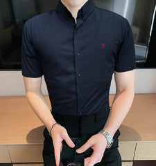Plain Cotton Stretch Casual Shirt