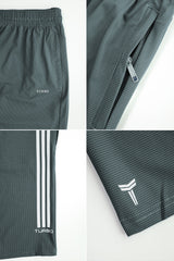 Turbo Trackside Triple Stripe Big Size Dry-Fit Men's Shorts In Sea Green