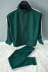 Turbo Strip Panel Men Zipper Tracksuit