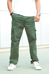 Turbo Loose Bottom Cargo Trouser In Green