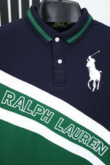 Rlph Laren Colorblock Diagonal -Stripe  Men's Polo Shirt