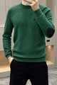 Polo Waffle-Knit Texture Imported Round Neck Men's Sweater