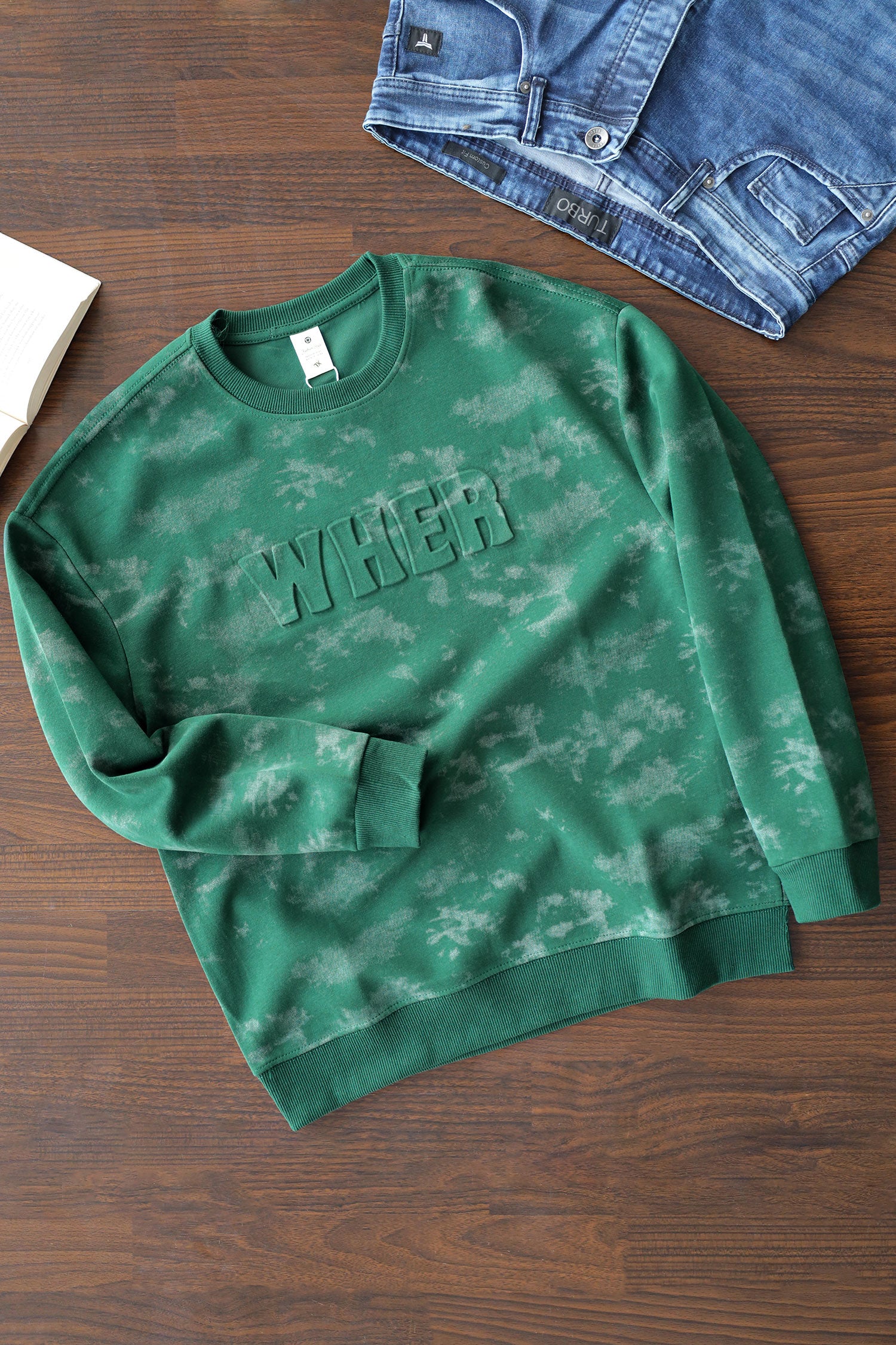 Wher Dye&Dye Style Full Sleeves Men's Sweatshirt