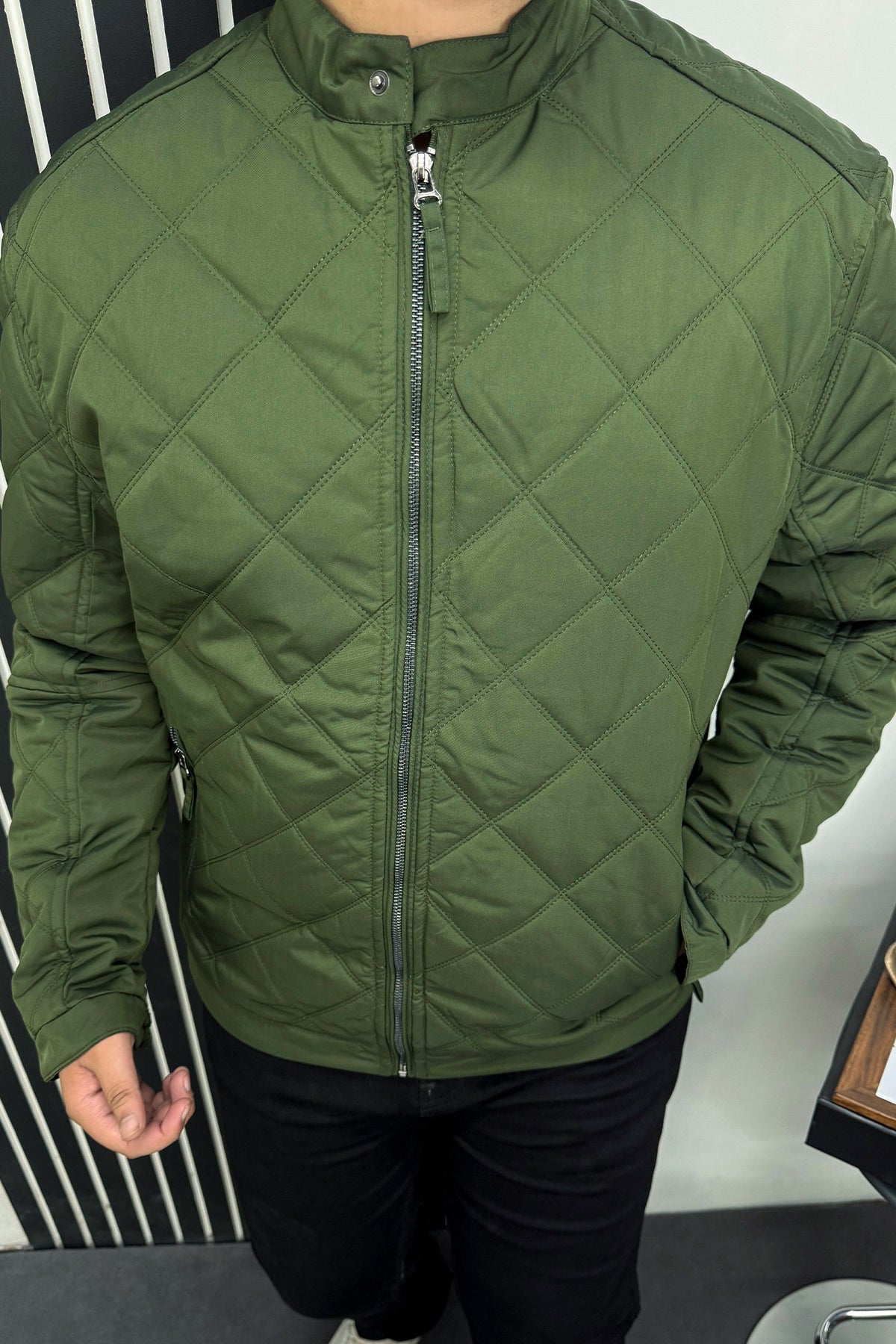 Dual Stitch Cross Padded Imported Big Size Men's Puffer Jacket