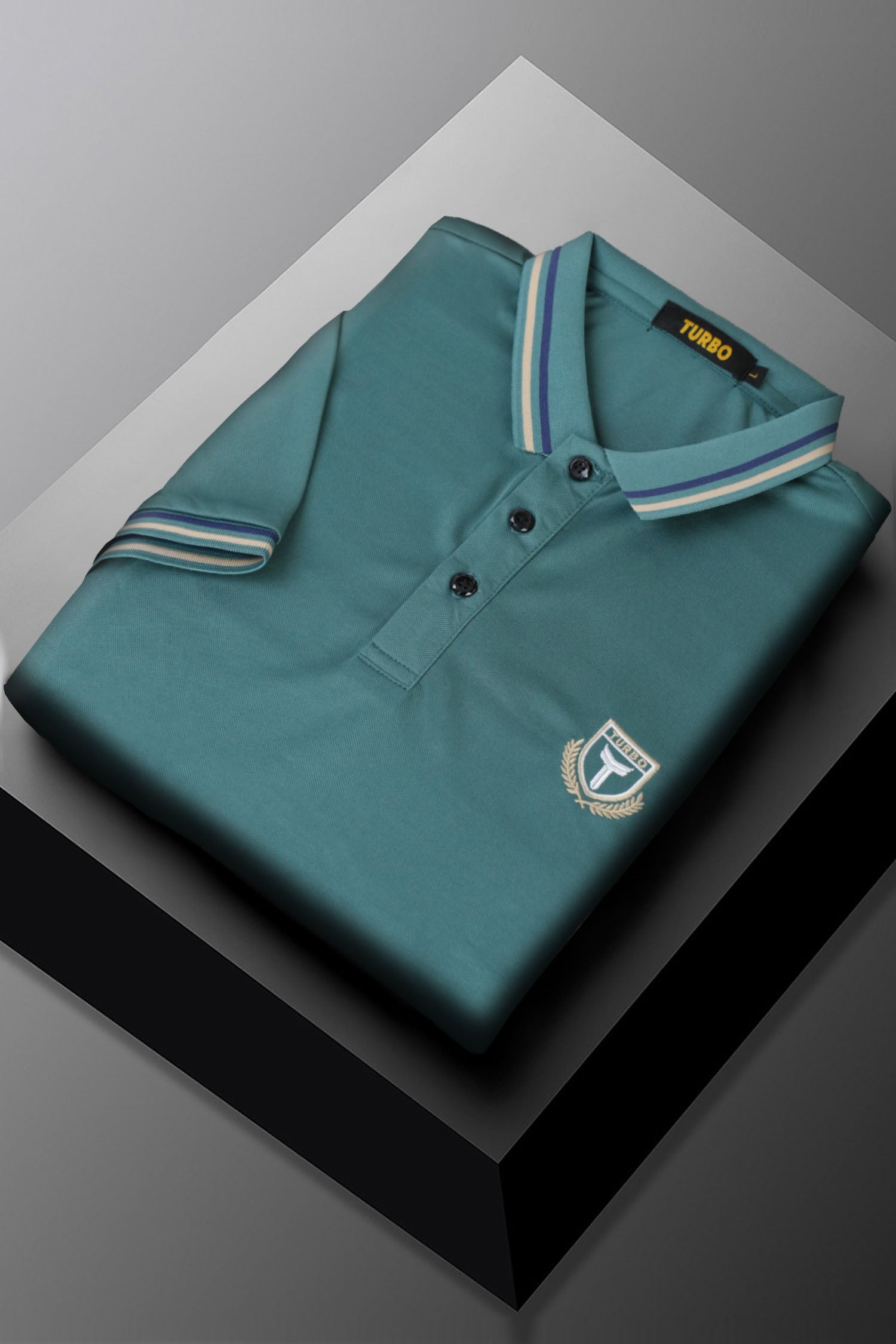 Turbo Embroidered Emblem Men's Polo Shirt