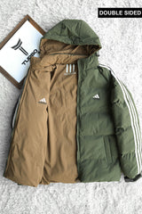 Adds Strip Arm Double Sided Imported Puffer Jacket In Green