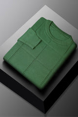 Trionn Korean Crew-Neck Imported Men's Sweater In Green