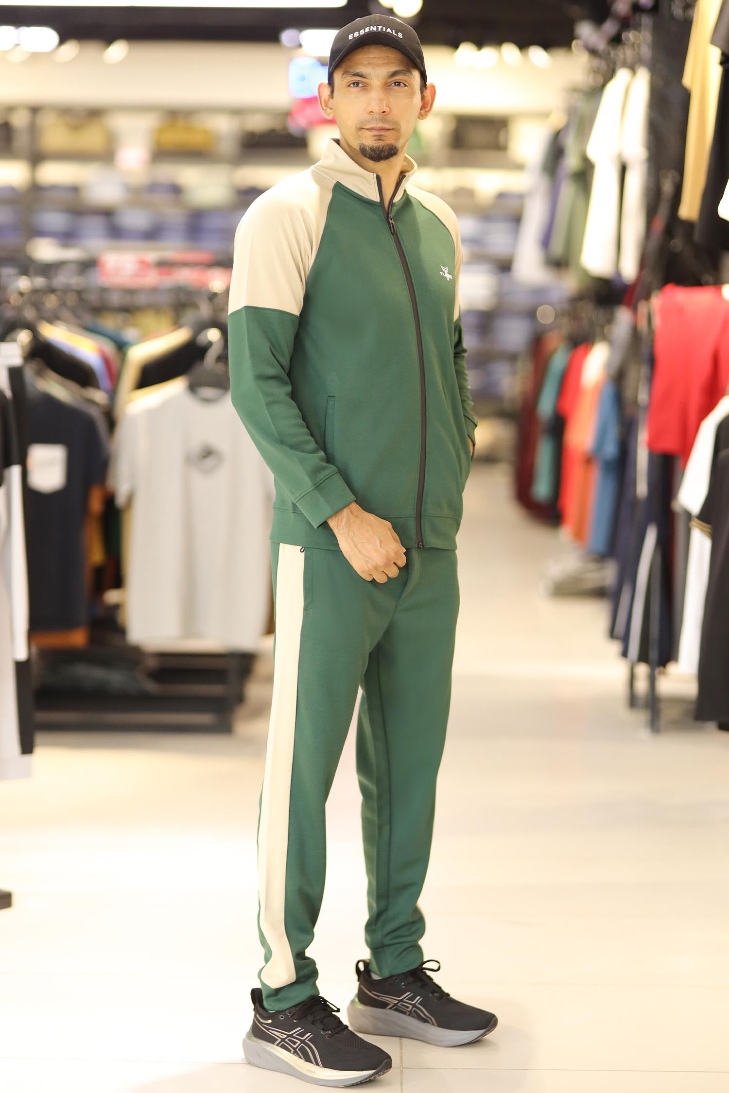 Turbo Raglan Sleeves Panel Moke Neck Zipper Tracksuit