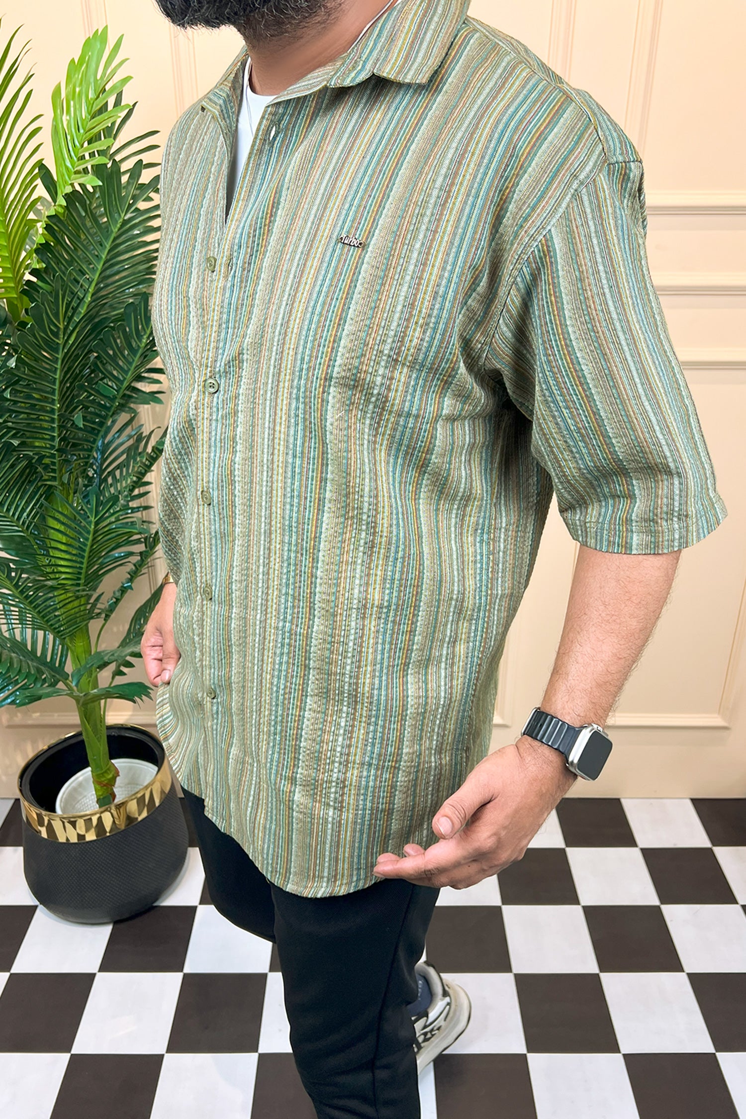 Turbo Spring Edit Textured Casual Shirt