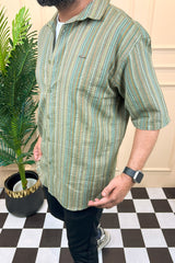 Turbo Spring Edit Textured Casual Shirt In Green